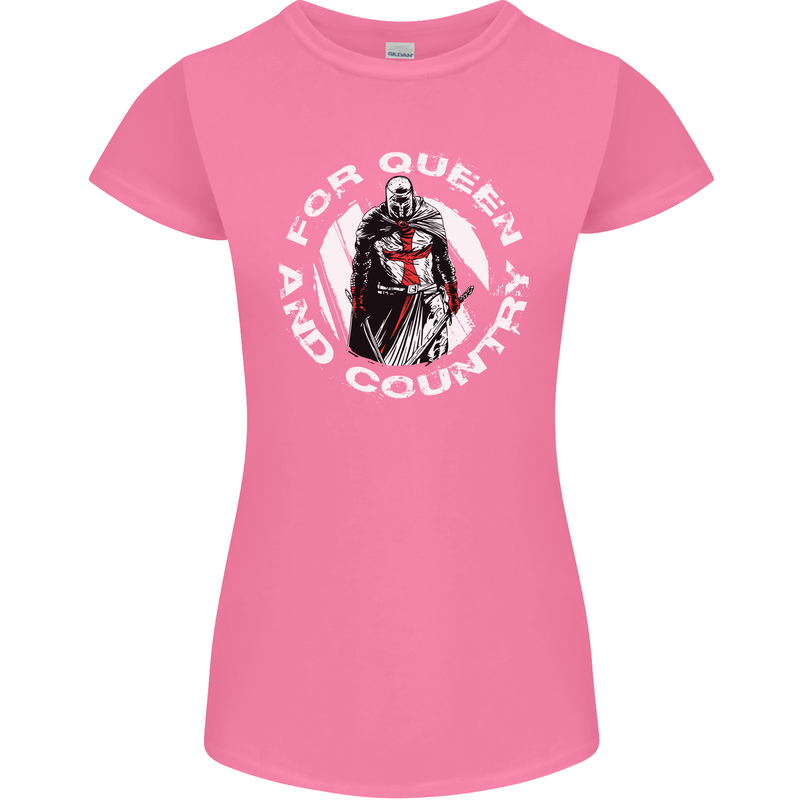 St Georges Day For Queen & Country England Womens Petite Cut T-Shirt Azalea