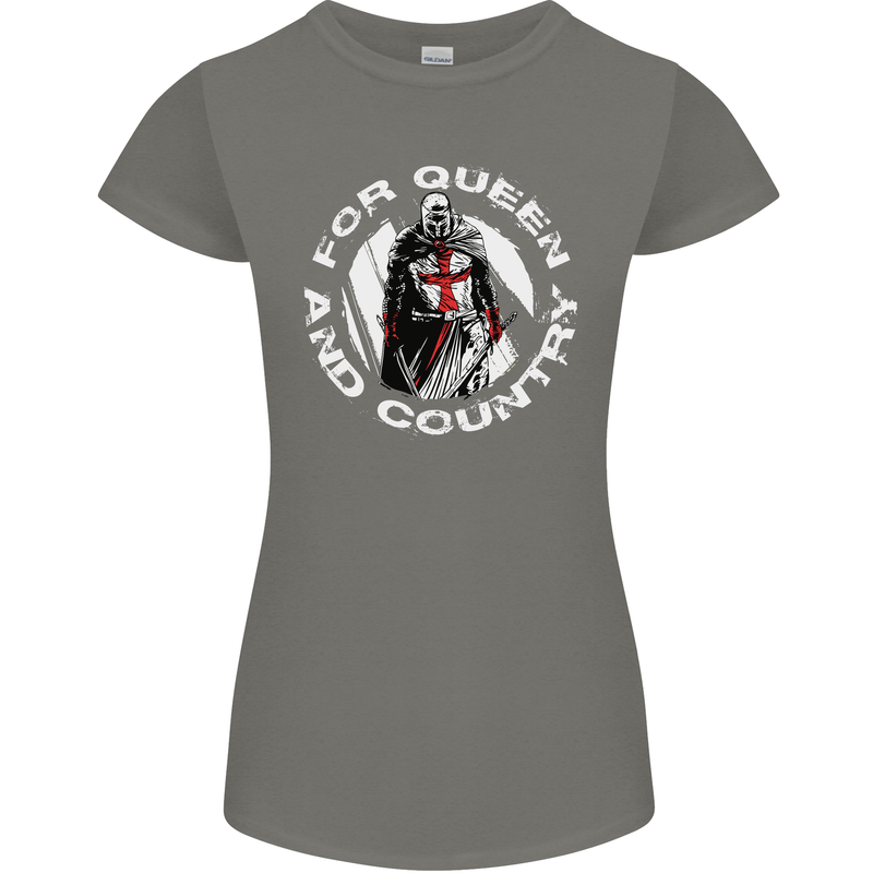 St Georges Day For Queen & Country England Womens Petite Cut T-Shirt Charcoal