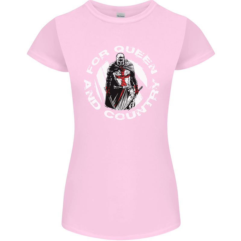 St Georges Day For Queen & Country England Womens Petite Cut T-Shirt Light Pink