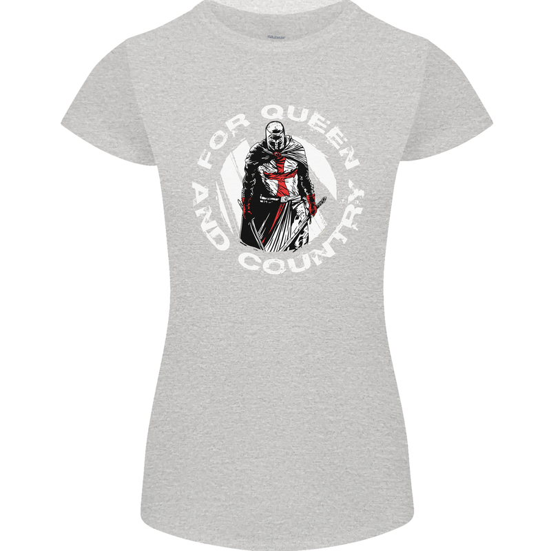 St Georges Day For Queen & Country England Womens Petite Cut T-Shirt Sports Grey