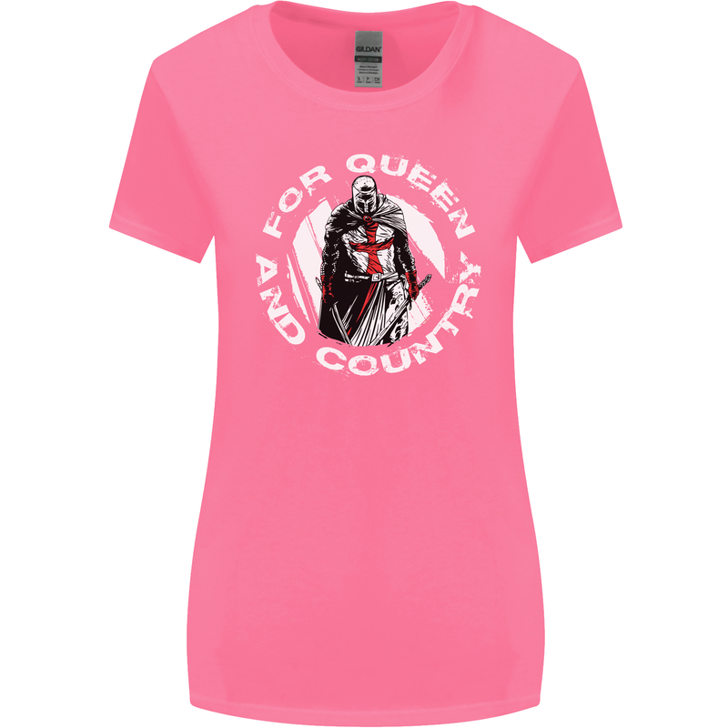 St Georges Day For Queen & Country England Womens Wider Cut T-Shirt Azalea
