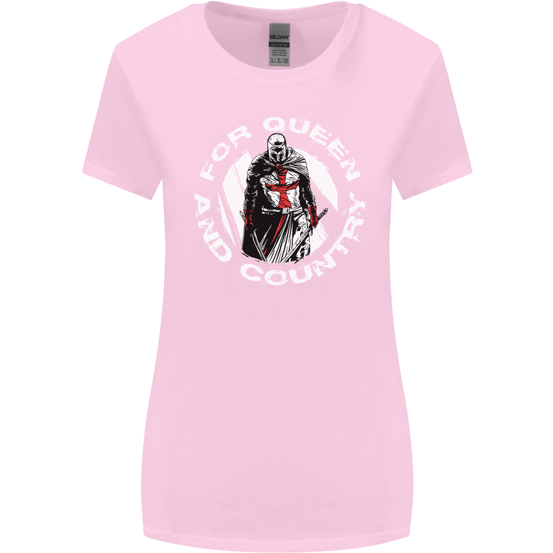 St Georges Day For Queen & Country England Womens Wider Cut T-Shirt Light Pink