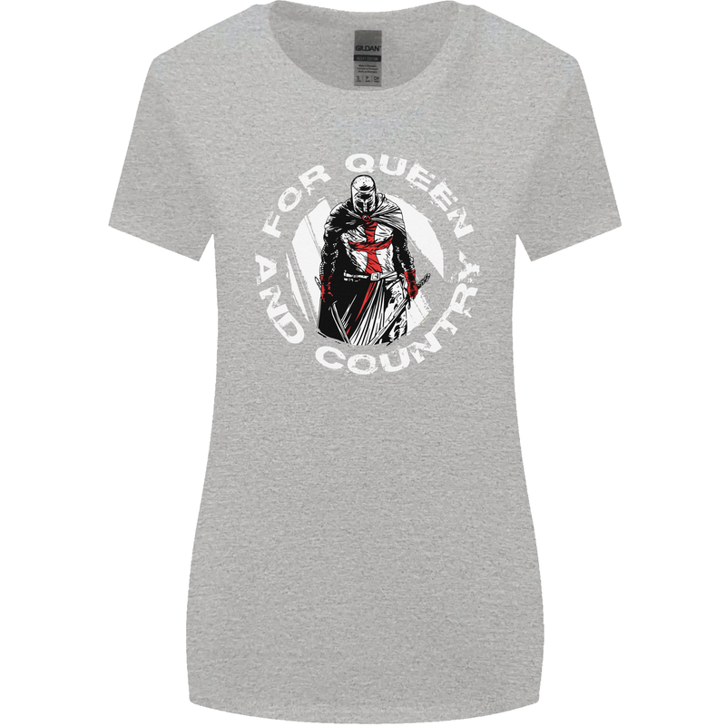 St Georges Day For Queen & Country England Womens Wider Cut T-Shirt Sports Grey