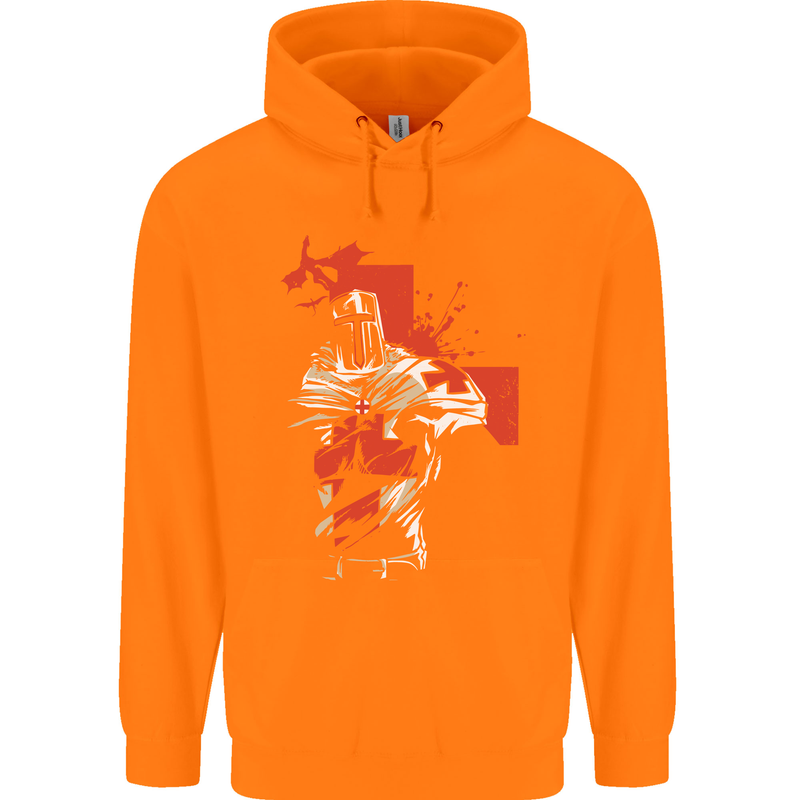 St Georges Day Knights Templar Crusader Childrens Kids Hoodie Orange