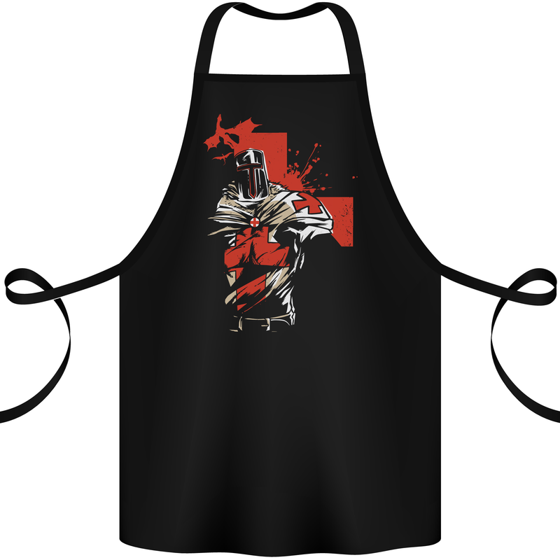 St Georges Day Knights Templar Crusader Cotton Apron 100% Organic Black