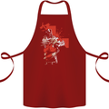 St Georges Day Knights Templar Crusader Cotton Apron 100% Organic Maroon