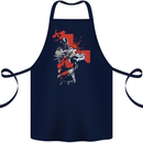 St Georges Day Knights Templar Crusader Cotton Apron 100% Organic Navy Blue