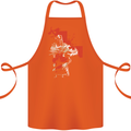 St Georges Day Knights Templar Crusader Cotton Apron 100% Organic Orange