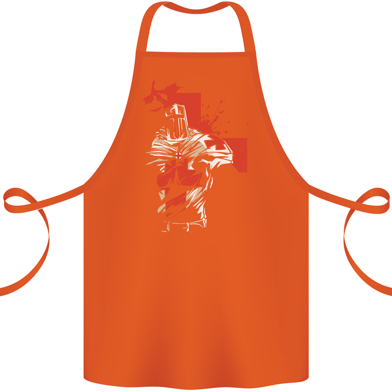 St Georges Day Knights Templar Crusader Cotton Apron 100% Organic Orange