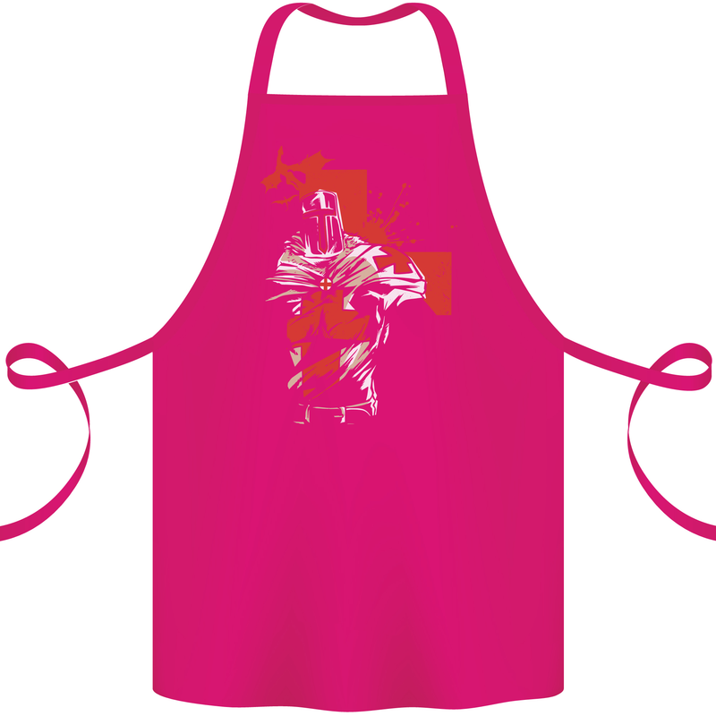 St Georges Day Knights Templar Crusader Cotton Apron 100% Organic Pink