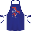 St Georges Day Knights Templar Crusader Cotton Apron 100% Organic Royal Blue