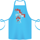 St Georges Day Knights Templar Crusader Cotton Apron 100% Organic Turquoise