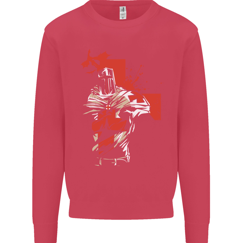St Georges Day Knights Templar Crusader Kids Sweatshirt Jumper Heliconia