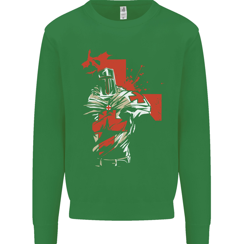 St Georges Day Knights Templar Crusader Kids Sweatshirt Jumper Irish Green