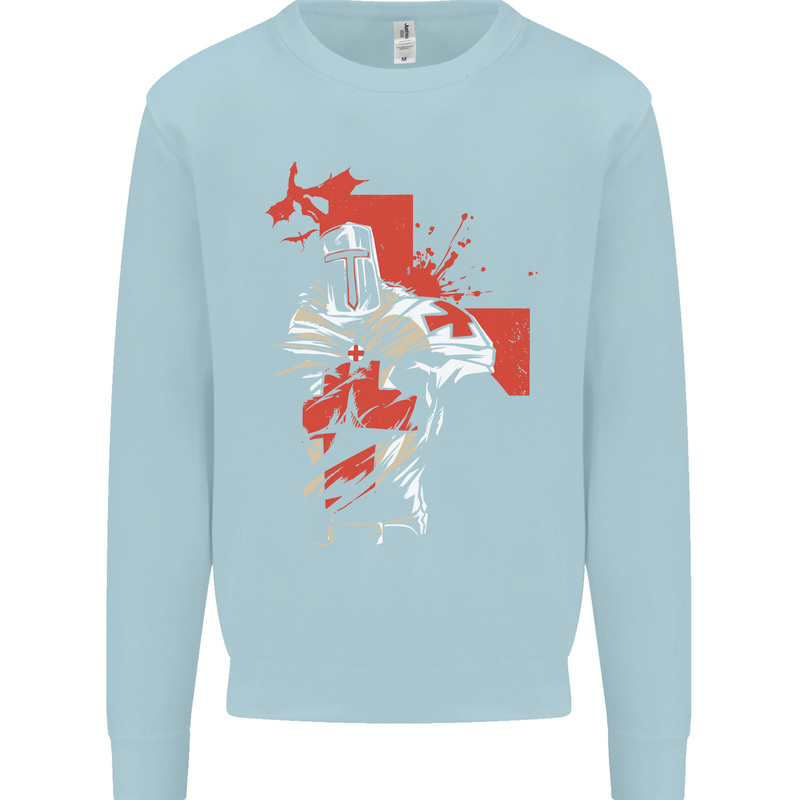 St Georges Day Knights Templar Crusader Kids Sweatshirt Jumper Light Blue