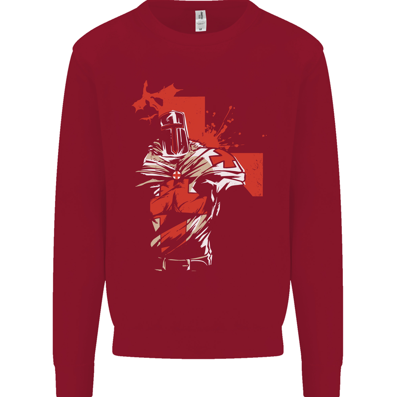 St Georges Day Knights Templar Crusader Kids Sweatshirt Jumper Red