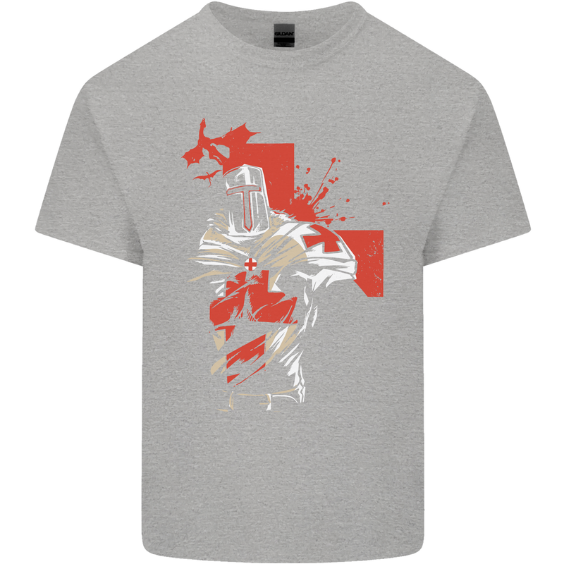 St Georges Day Knights Templar Crusader Kids T-Shirt Childrens Sports Grey