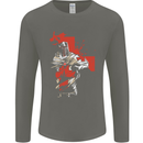St Georges Day Knights Templar Crusader Mens Long Sleeve T-Shirt Charcoal