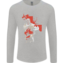 St Georges Day Knights Templar Crusader Mens Long Sleeve T-Shirt Sports Grey
