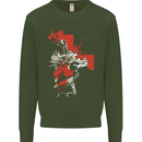 St Georges Day Knights Templar Crusader Mens Sweatshirt Jumper Forest Green