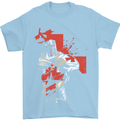 St Georges Day Knights Templar Crusader Mens T-Shirt Cotton Gildan Light Blue