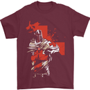 St Georges Day Knights Templar Crusader Mens T-Shirt Cotton Gildan Maroon
