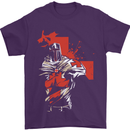 St Georges Day Knights Templar Crusader Mens T-Shirt Cotton Gildan Purple