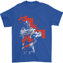 St Georges Day Knights Templar Crusader Mens T-Shirt Cotton Gildan Royal Blue