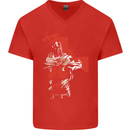 St Georges Day Knights Templar Crusader Mens V-Neck Cotton T-Shirt Red