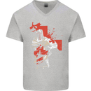 St Georges Day Knights Templar Crusader Mens V-Neck Cotton T-Shirt Sports Grey