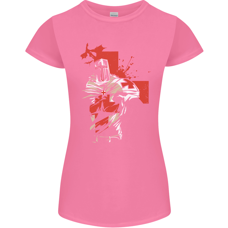 St Georges Day Knights Templar Crusader Womens Petite Cut T-Shirt Azalea