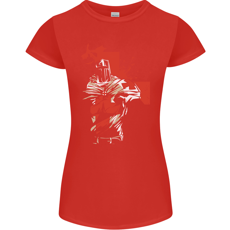 St Georges Day Knights Templar Crusader Womens Petite Cut T-Shirt Red