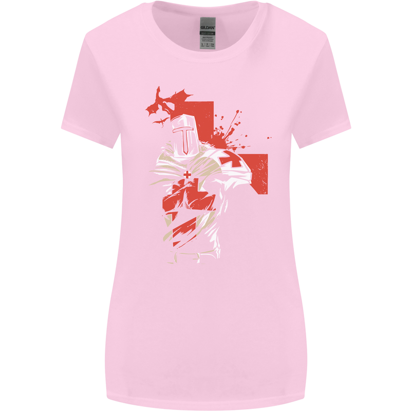 St Georges Day Knights Templar Crusader Womens Wider Cut T-Shirt Light Pink