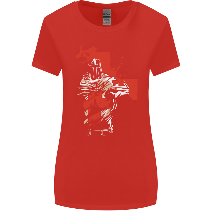 St Georges Day Knights Templar Crusader Womens Wider Cut T-Shirt Red