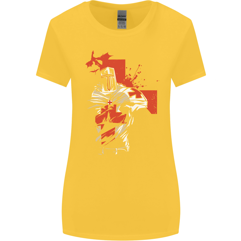 St Georges Day Knights Templar Crusader Womens Wider Cut T-Shirt Yellow