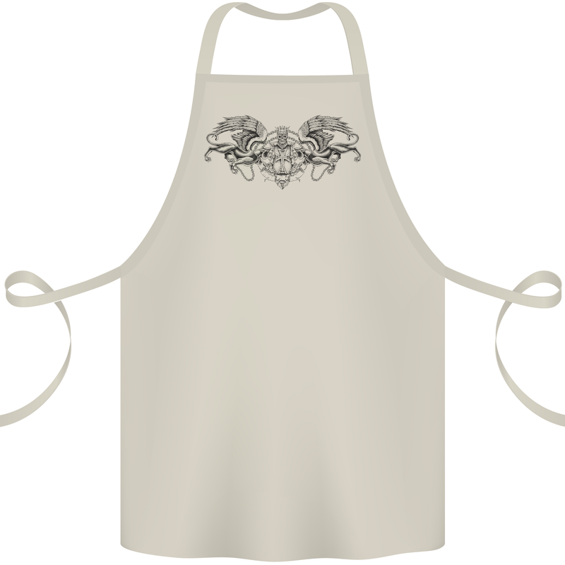 St Georges Day Roman Skull Wings Panther Cotton Apron 100% Organic Natural
