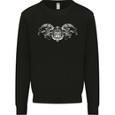 St Georges Day Roman Skull Wings Panther Kids Sweatshirt Jumper Black