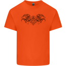 St Georges Day Roman Skull Wings Panther Kids T-Shirt Childrens Orange