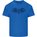 St Georges Day Roman Skull Wings Panther Kids T-Shirt Childrens Royal Blue