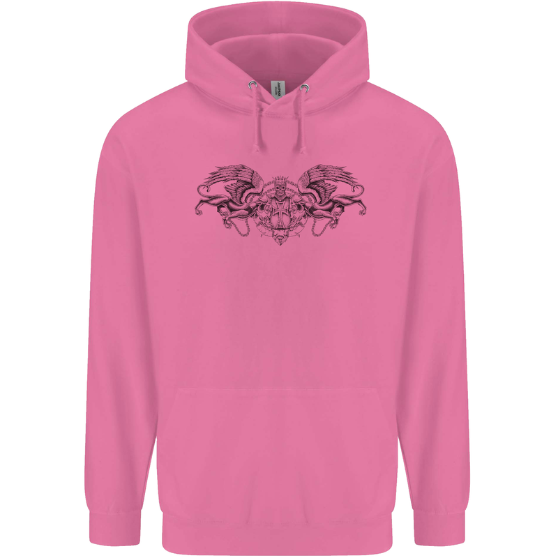 St Georges Day Roman Skull Wings Panther Mens 80% Cotton Hoodie Azelea