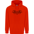 St Georges Day Roman Skull Wings Panther Mens 80% Cotton Hoodie Bright Red