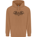 St Georges Day Roman Skull Wings Panther Mens 80% Cotton Hoodie Caramel Latte