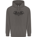 St Georges Day Roman Skull Wings Panther Mens 80% Cotton Hoodie Charcoal