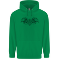 St Georges Day Roman Skull Wings Panther Mens 80% Cotton Hoodie Irish Green
