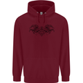 St Georges Day Roman Skull Wings Panther Mens 80% Cotton Hoodie Maroon