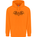 St Georges Day Roman Skull Wings Panther Mens 80% Cotton Hoodie Orange