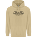 St Georges Day Roman Skull Wings Panther Mens 80% Cotton Hoodie Sand