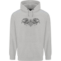 St Georges Day Roman Skull Wings Panther Mens 80% Cotton Hoodie Sports Grey