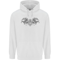 St Georges Day Roman Skull Wings Panther Mens 80% Cotton Hoodie White