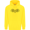 St Georges Day Roman Skull Wings Panther Mens 80% Cotton Hoodie Yellow
